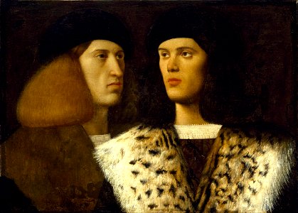Attributed to Vittore Belliniano - Portrait of Two Young Men - Google Art Project. Free illustration for personal and commercial use.