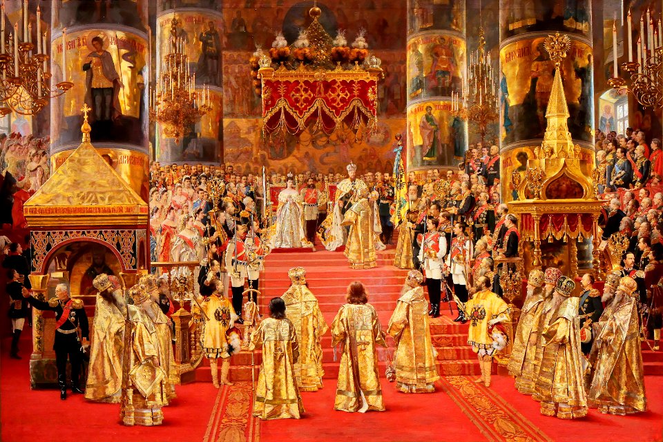 Au service des Tsars - George Becker - Le couronnement de l'empereur Alexandre III et de l'impératrice Maria Ferodovna - 1888 - ЭРЖ-1637