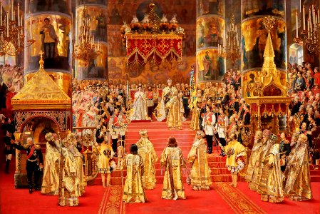 Au service des Tsars - George Becker - Le couronnement de l'empereur Alexandre III et de l'impératrice Maria Ferodovna - 1888 - ЭРЖ-1637
