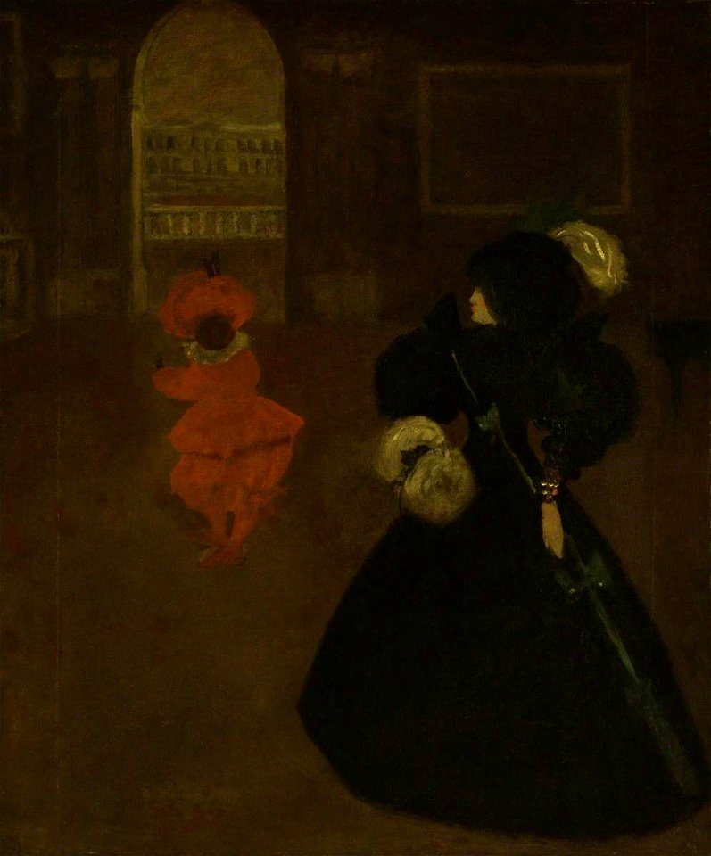Aubrey Beardsley (1872-1898) - Caprice. Verso, Masked Woman with a White Mouse - N03815 - National Gallery