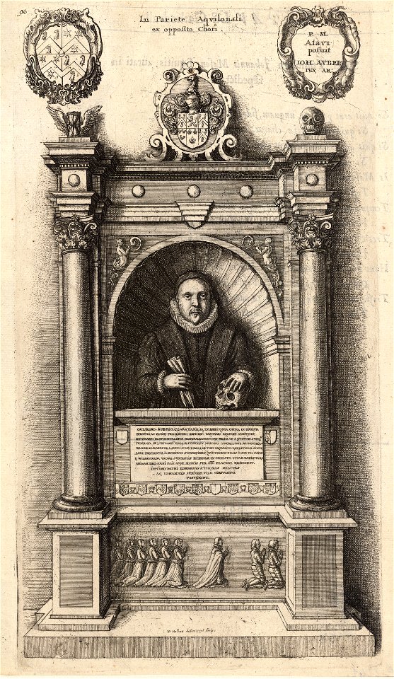 Wenceslas Hollar - Aubrey (monument) (State 1)