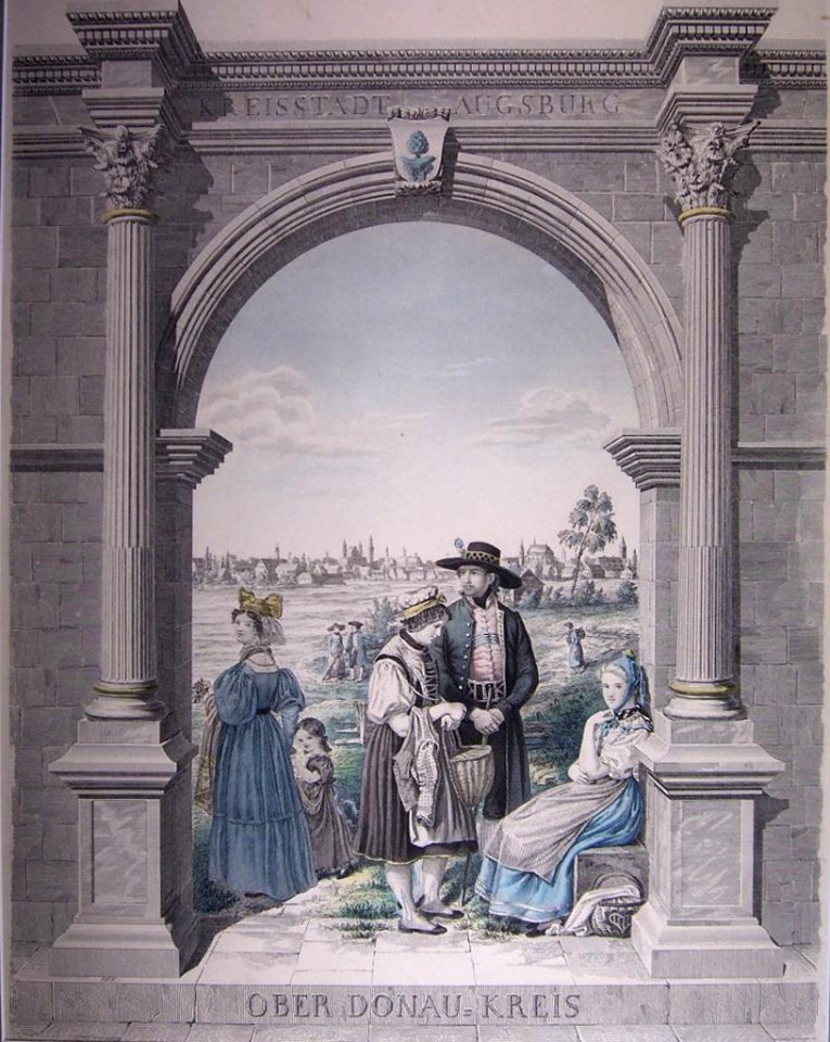 Augsburg Trachten und Ansicht 1836