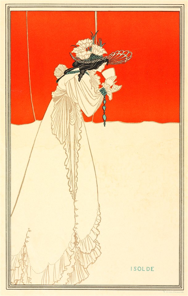 Aubrey Beardsley (British, 1872-1898), Printed by William Griggs (British, 1832-1911), inventor of photo-chromo-lithography - Isolde - 2010.651 - Cleveland Museum of Art