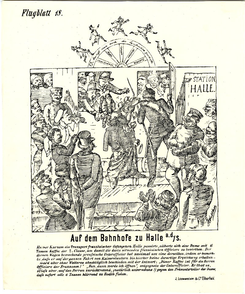 Auf dem Bahnhofe zu Halle (At the trainstation in Halle) (BM 1871,1209.4527)