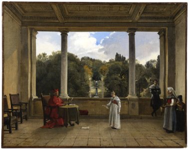 Audience with Cardinal Aldobrandini in the Loggia of the Villa Belvedere in Frascati - Nationalmuseum - 211041