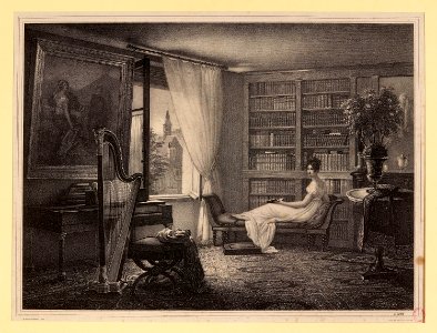Aubry-Lecomte - La chambre de madame Récamier à l'Abbaye-aux-Bois par Dejuinne - G.41988 - Musée Carnavalet