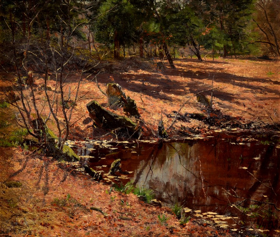 August Fink Herbstliche Waldidylle 1893