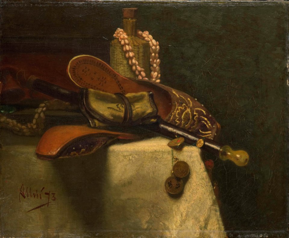 August Allebé - Stilleven met oosterse muilen - SK-A-1729 - Rijksmuseum