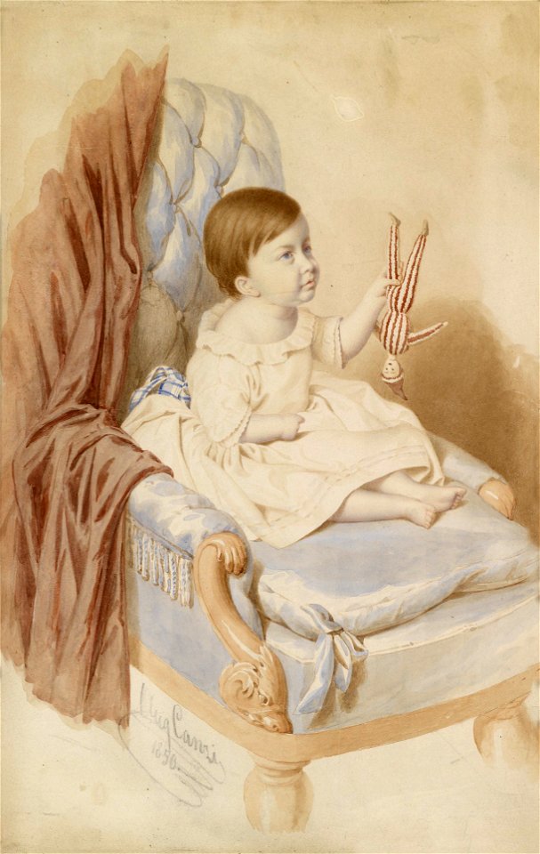 August Alexius Canzi Mädchen mit Puppe 1850