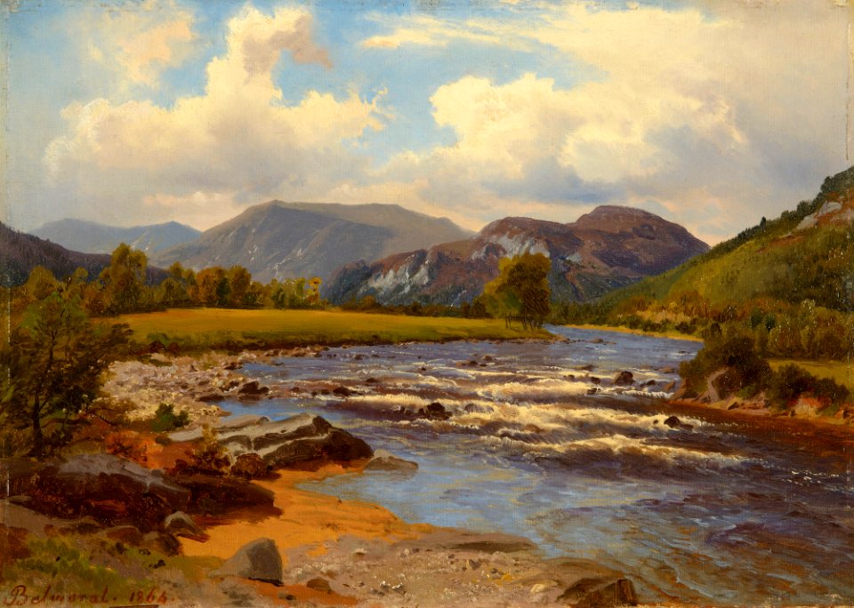 August Becker (1822-87) - A View on the Dee - RCIN 400880 - Royal Collection