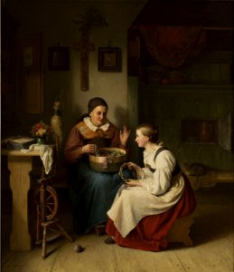 August Heinrich Niedmann - Grandmother with her granddaughter - M.Ob.1502 MNW - National Museum in Warsaw