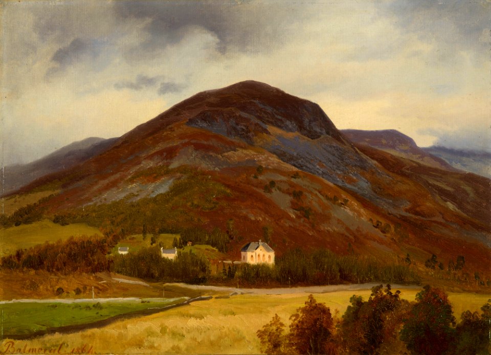 August Becker (1822-87) - A View of the Church at Crathie - RCIN 400879 - Royal Collection