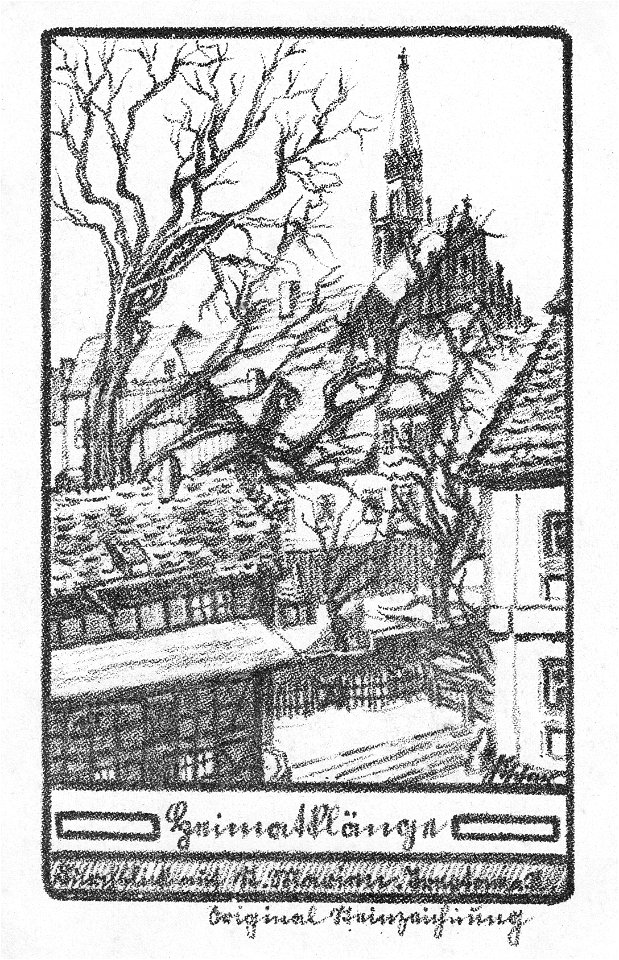 August Hermann Fischer Heimatklänge Durchblick auf St. Marien Treptow