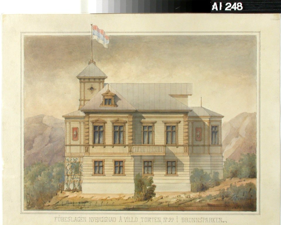 August Boman - Huvila Kaivopuistossa - A I 248 - Finnish National Gallery