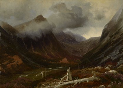 August Becker (1822-87) - A View in Glen Derry (^) - RCIN 400881 - Royal Collection