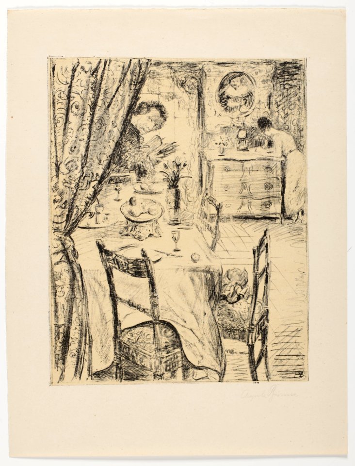 August Brömse Interieur Lithographie