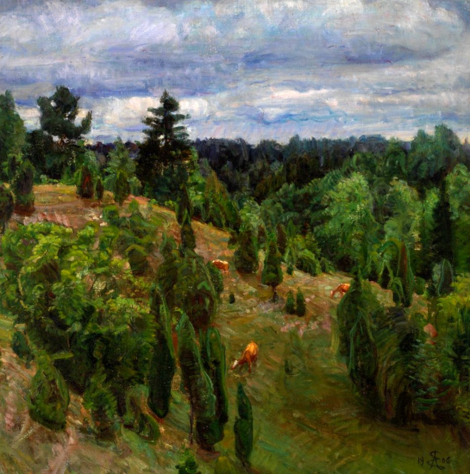 August Eiebakke - Grønt landskap (1906)
