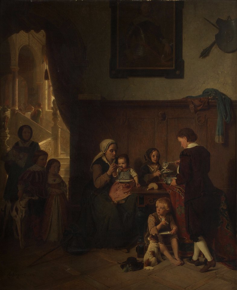 August Friedrich Siegert - Bewirtung einer armen Familie - 20 - Österreichische Galerie Belvedere