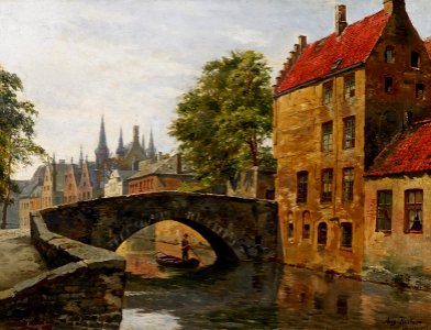 August Fischer Ansicht von Brügge mit Rathaus 1905