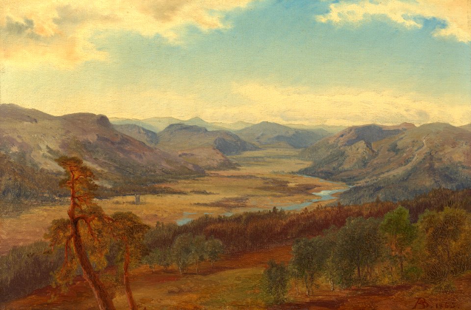August Becker (1822-87) - The Valley of the Dee near Braemar - RCIN 408953 - Royal Collection