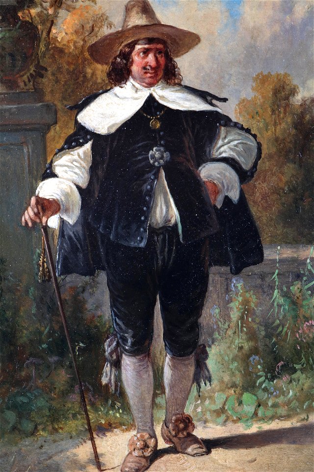 August Gerasch - Galanter Herr mit Hut und Stock