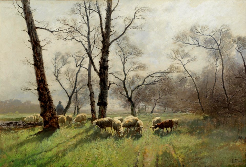 August Fink Schäfer mit seiner Herde