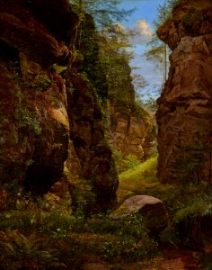 August Heinrich - Felsenschlucht im Uttewalder Grund in der Sächsischen Schweiz - 2520 - Österreichische Galerie Belvedere