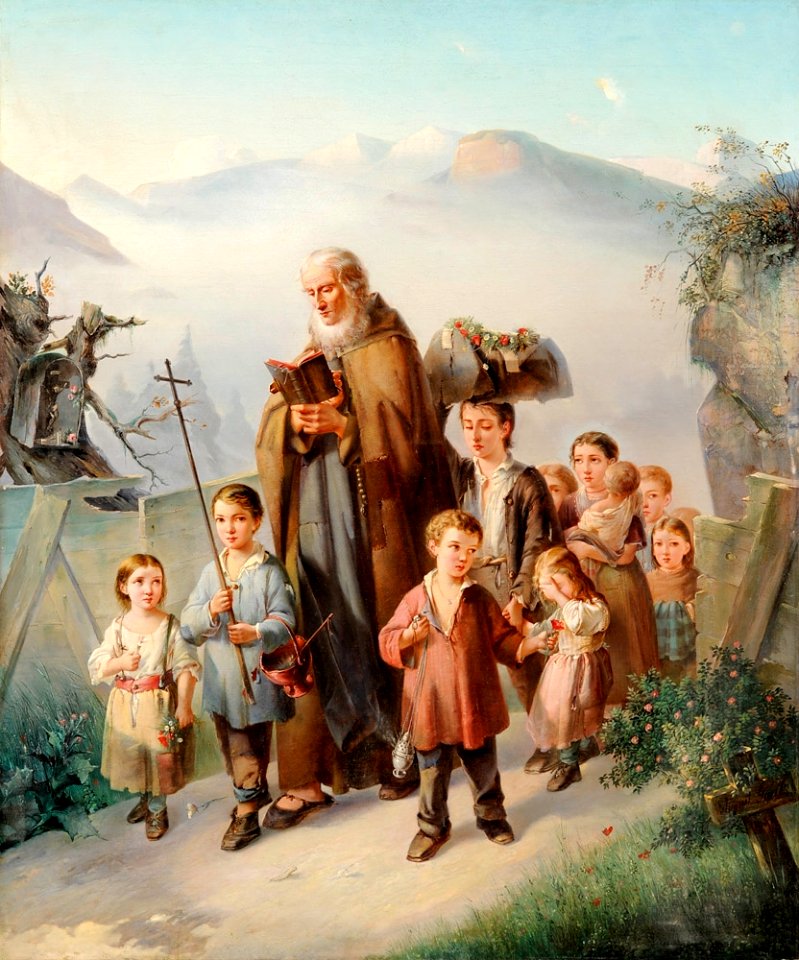 August Gaul Kinderbegräbnis in den Alpen 1857