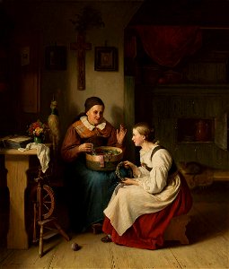 August Heinrich Niedmann - Babcia z wnuczką