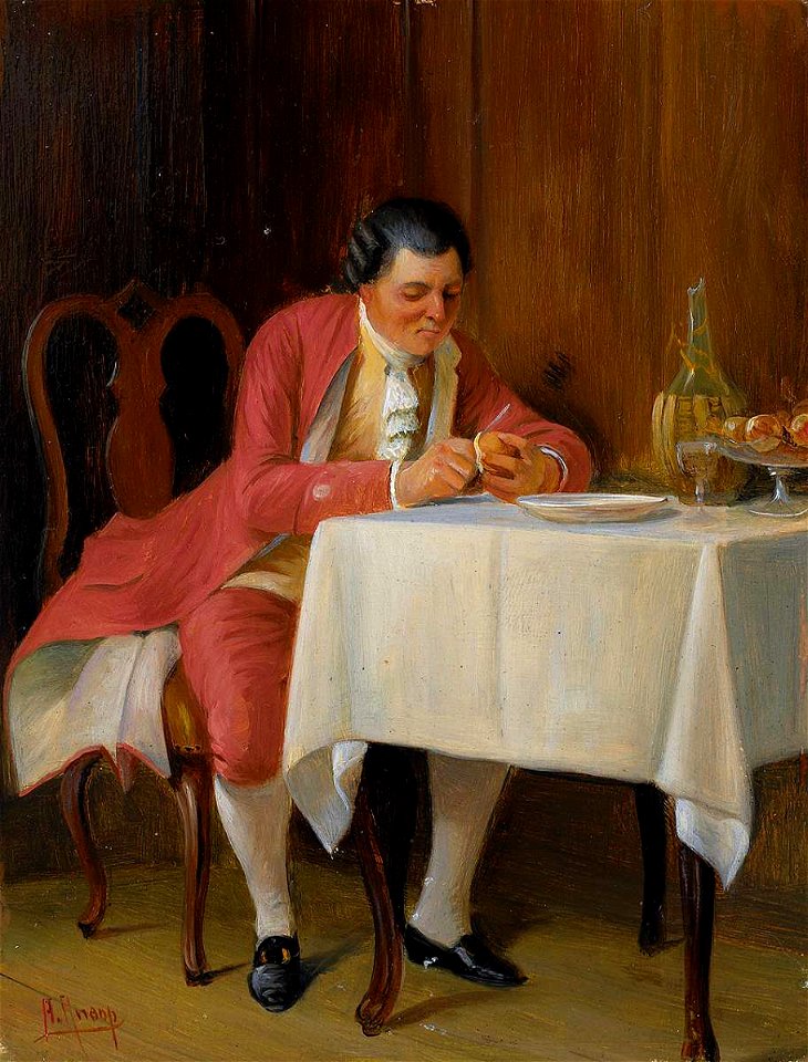 August Hermann Knoop Eleganter Herr beim Dessert