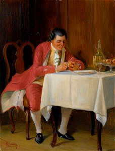 August Hermann Knoop Eleganter Herr beim Dessert