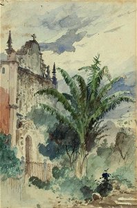 August Lohr Mexiko Platz vor einer Kirche