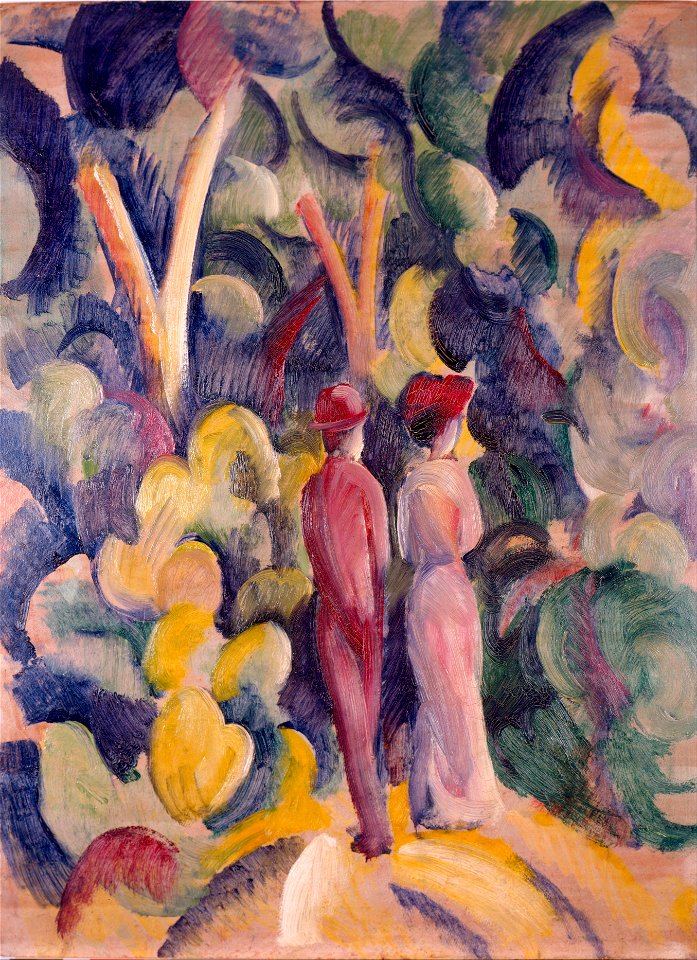 August Macke - Couple on the Forest Track - Google Art Project