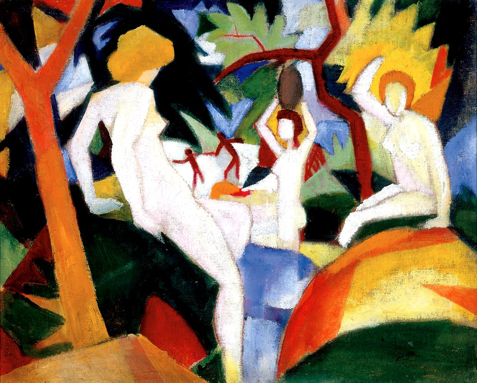 August Macke - Badende Frauen (Entwurf für Weberei)