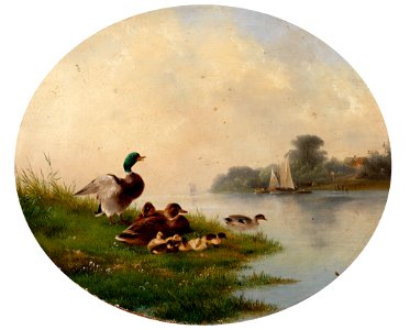 August Knip Enten am Ufer 1859