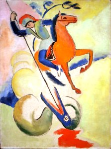 August Macke - Hl. Georg - 1912. Free illustration for personal and commercial use.
