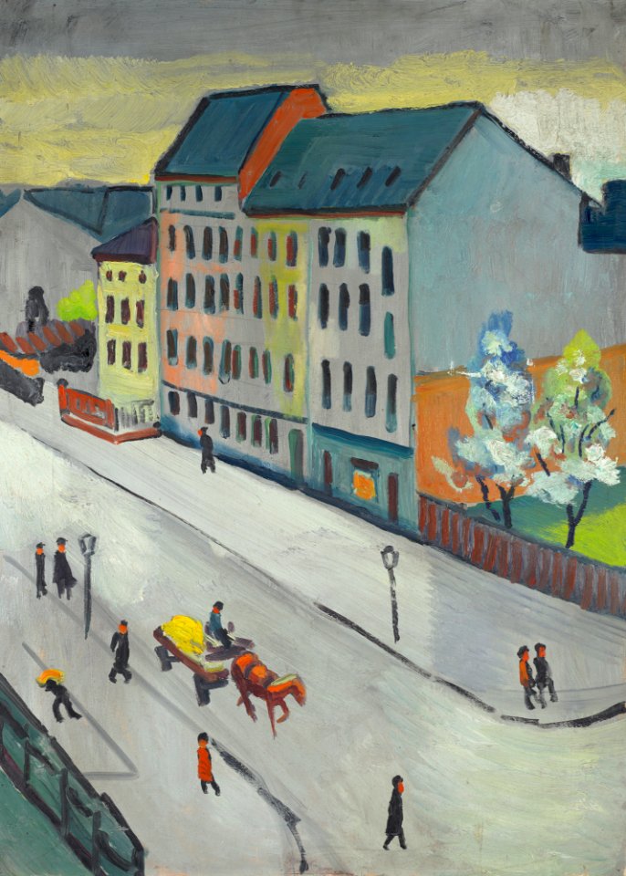 August Macke - Unsere Straße in Grau - G 13333 - Lenbachhaus