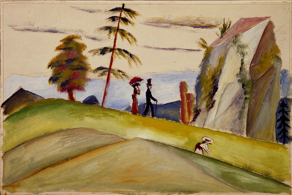 August Macke - Strollers in a Rocky Landscape - 1971-4.18 - Albright–Knox Art Gallery