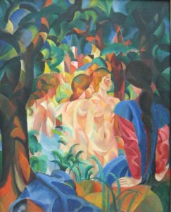 August Macke Badende 1913-1. Free illustration for personal and commercial use.