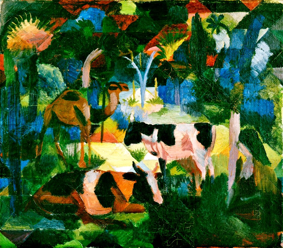 August Macke - Landscape with Cows and Camel