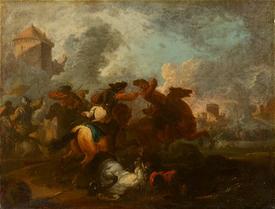 August Querfurt – okruh autora - Jazdecká bitka I. - O 237 - Slovak National Gallery