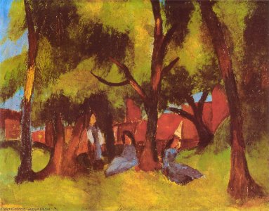 August macke-children under trees in sun