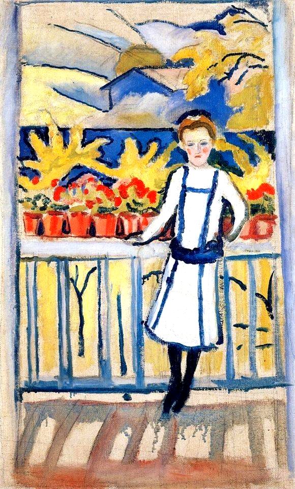 August Macke Girl on a Balcony Tegernsee 1910