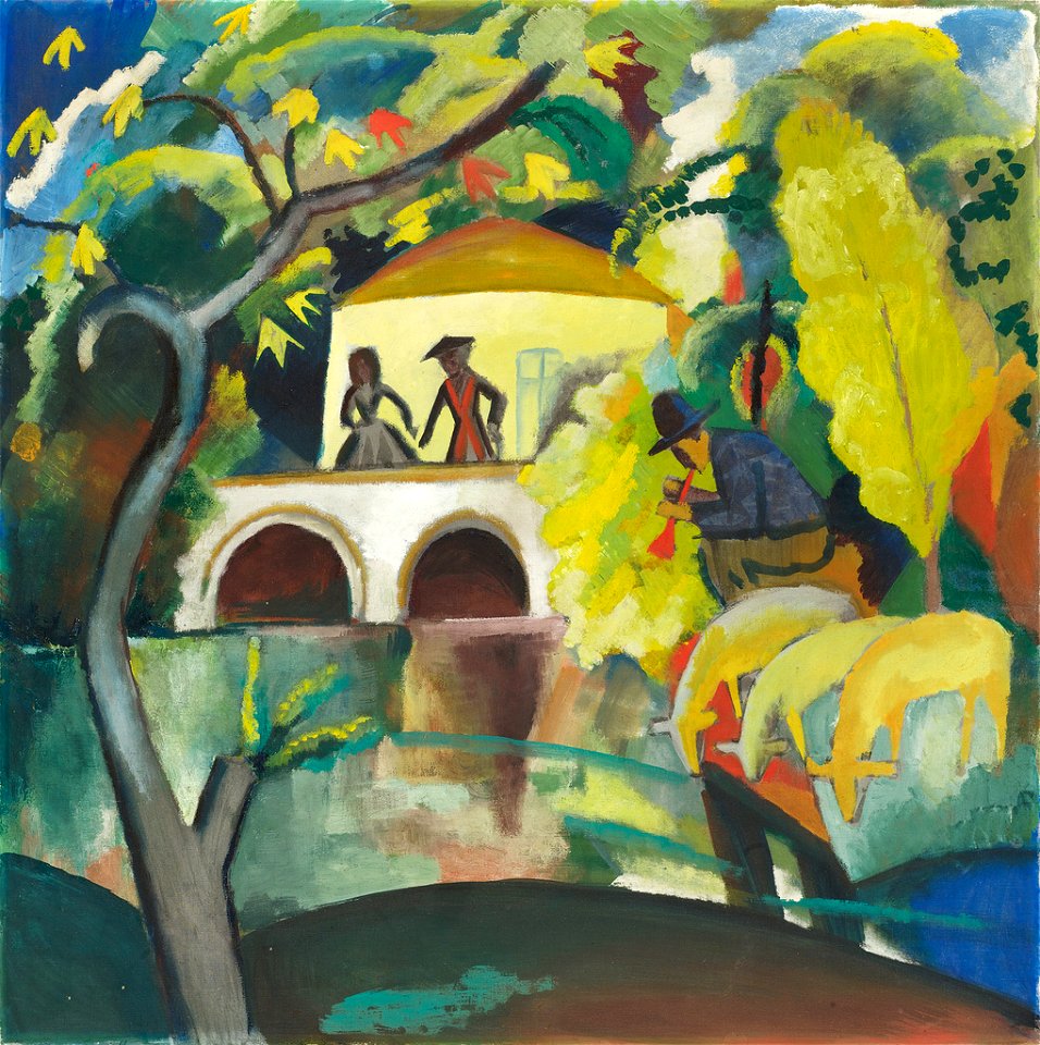 August Macke, 1912, Rokoko, oil on canvas, 89 x 89 cm, National Museum of Art, Architecture and Design, Norway