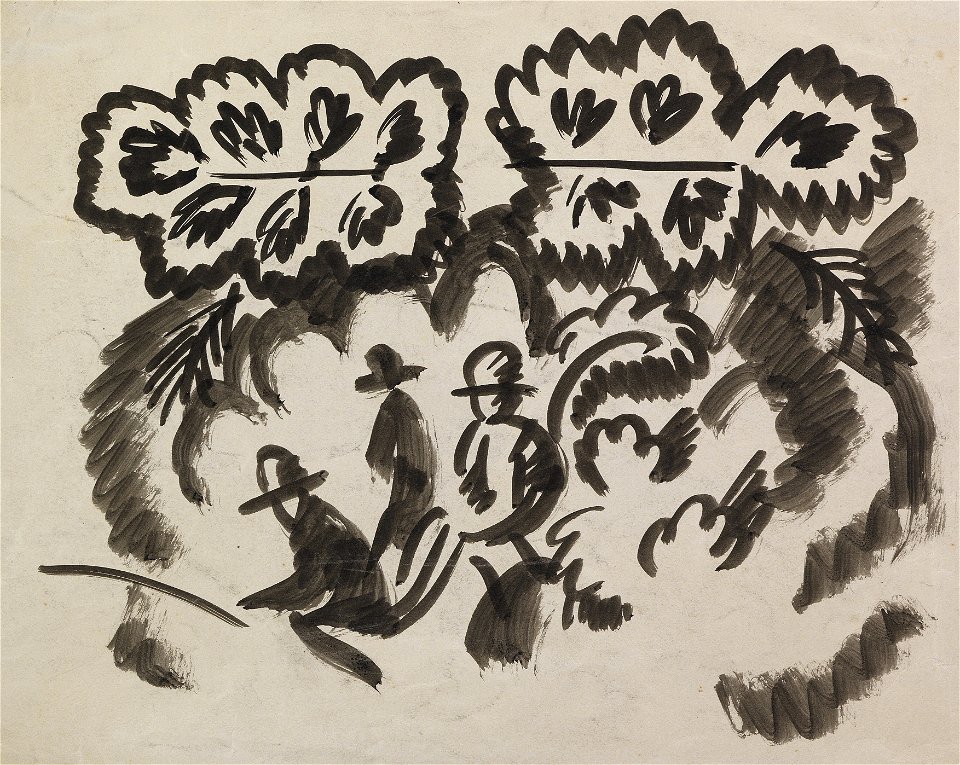 August Macke Sitzende Männer im Park 1913