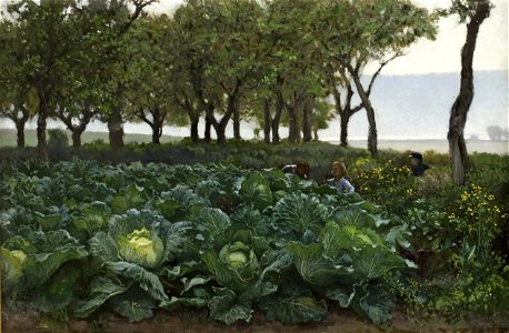 August Malmström - Lekande barn i trädgårdsland