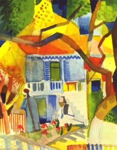 August macke-inner courtyard of house in st. germain