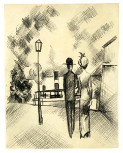 August Macke Paar auf dem Weg zum Schiff 1913