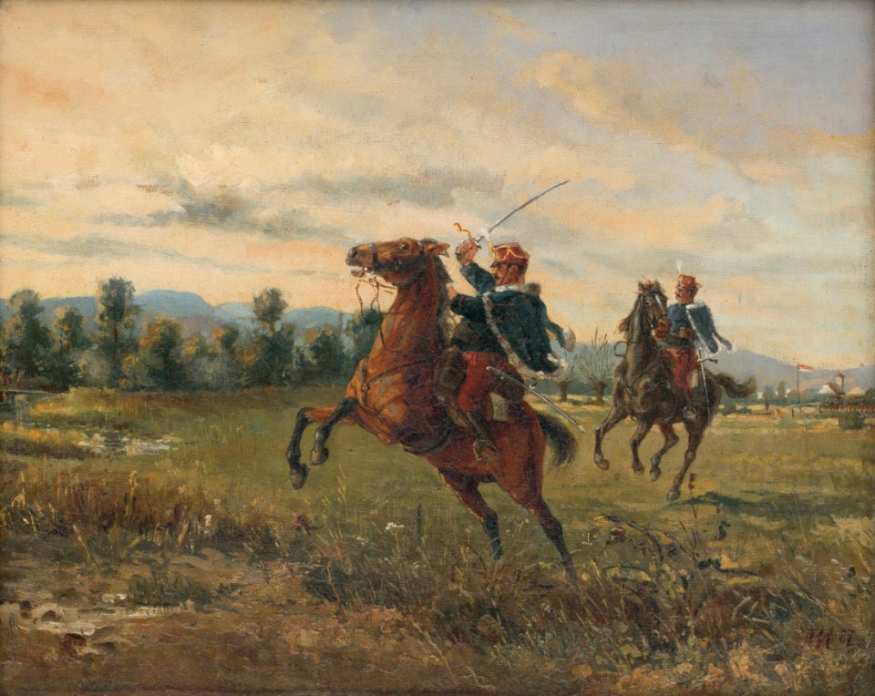 August Meissl - Husári v poli - M 464 - Gallery of Spiš Artists