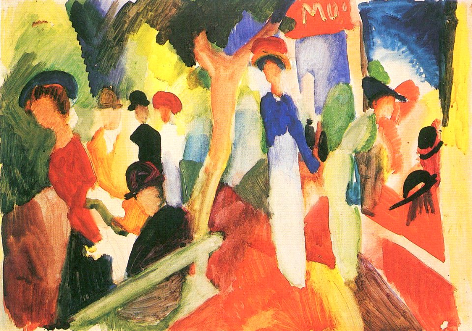August Macke, Hutladen an der Promenade